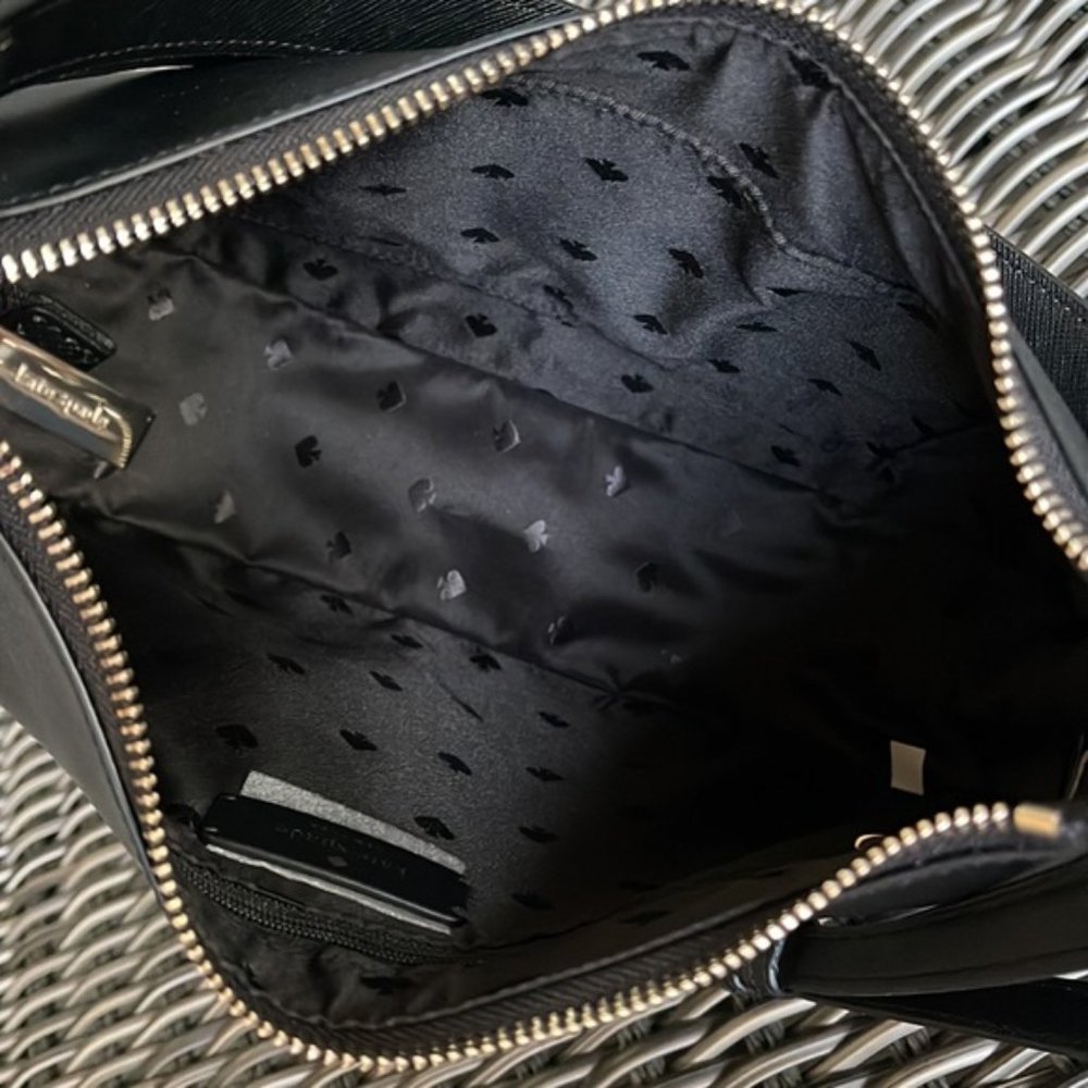 Kate Spade Staci Saffiano Leather Shoulder Bag Black - Picture 7 of 16